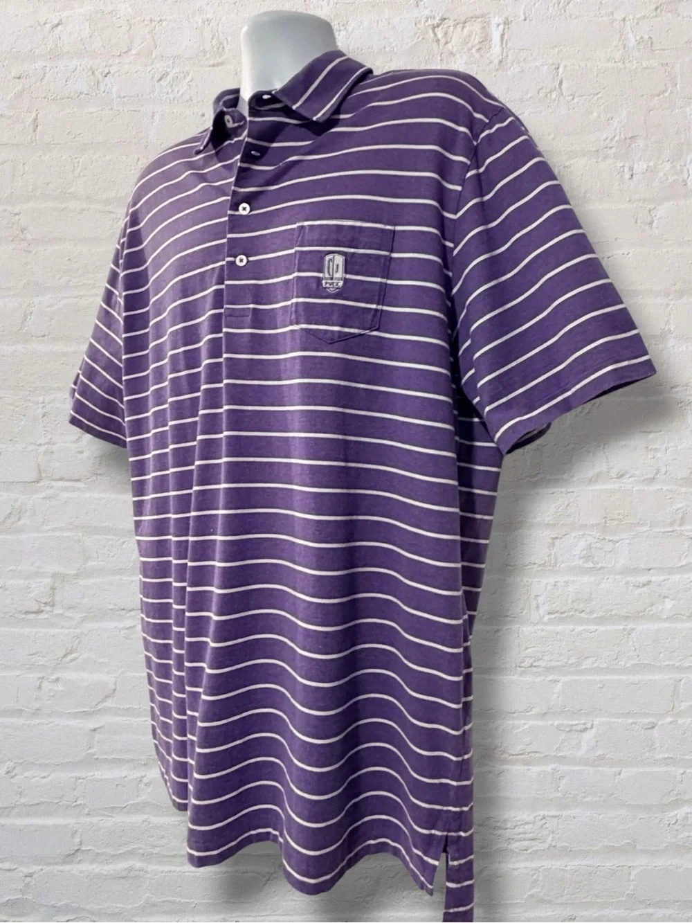 Polo Golf Ralph Lauren Vintage Lisle Polo XL Purple Stripe PVCC Country Clubj